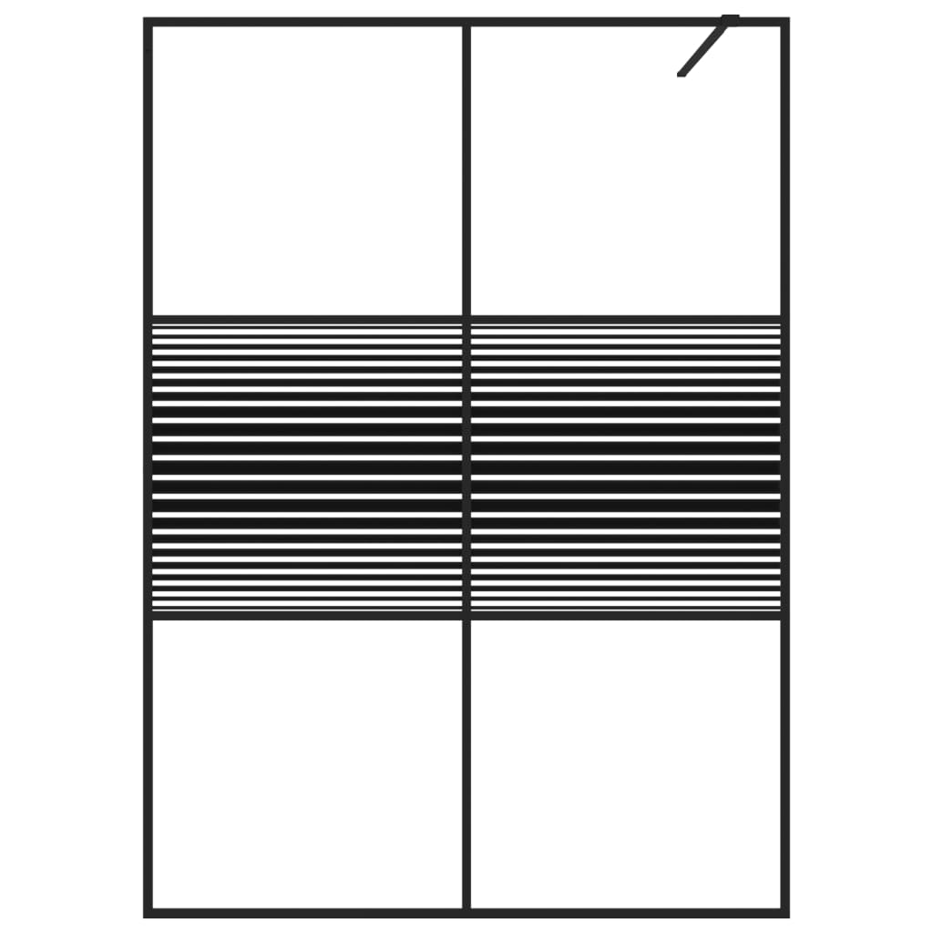 Duschvägg svart 140x195 cm klart ESG-glas