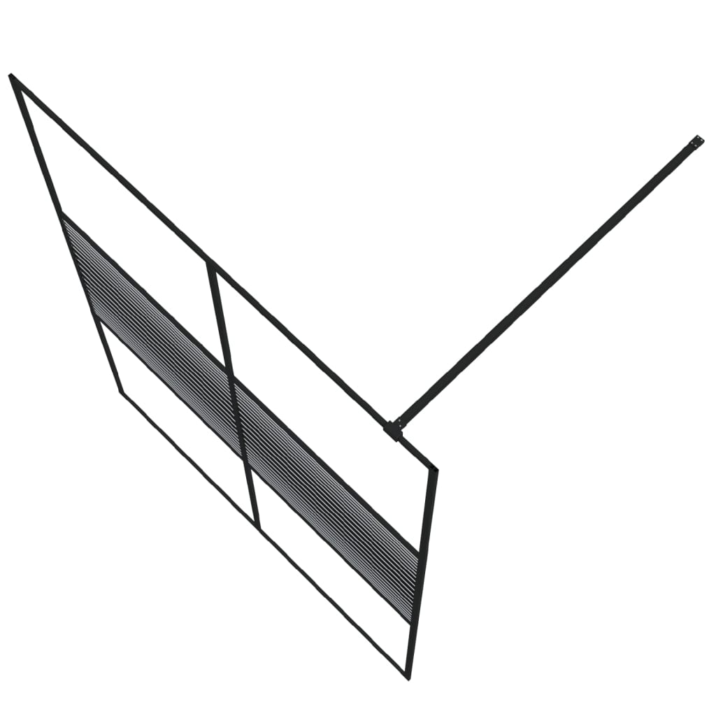 Duschvägg svart 140x195 cm klart ESG-glas