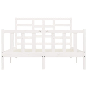 Sängram utan madrass vit 120x200 cm massiv furu