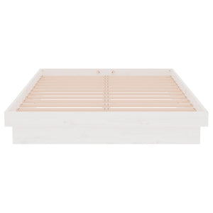 Sängram vit massivt trä 120x190 cm
