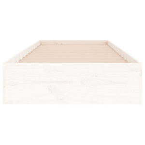 Sängram vit massivt trä 75x190 cm