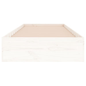 Sängram vit massivt trä 75x190 cm