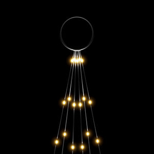 Julgran på flaggstång varmvit 108 LEDs 180 cm