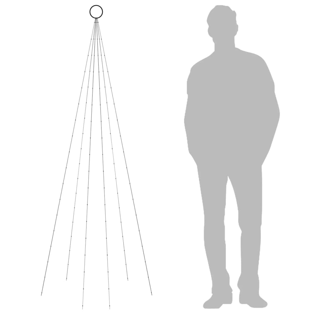 Julgran på flaggstång färgglad 108 LEDs 180 cm