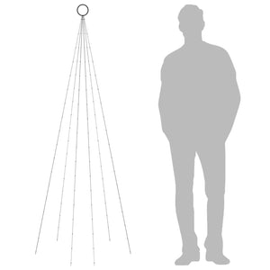 Julgran på flaggstång färgglad 108 LEDs 180 cm