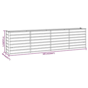Odlingslåda rostig 320x40x77 cm rosttrögt stål