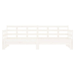 Bäddsoffa vit massiv furu 2x(80x200) cm