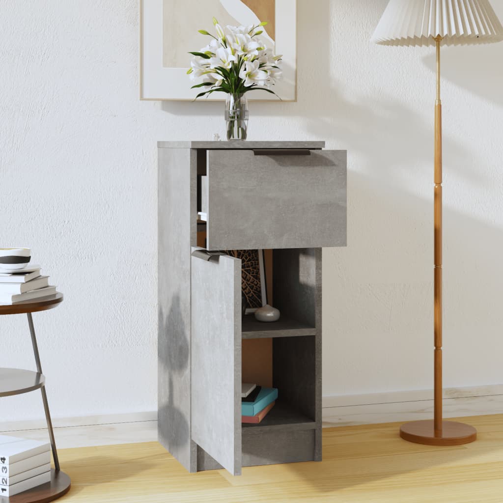 Byrå betonggrå 30x30x70 cm konstruerat trä