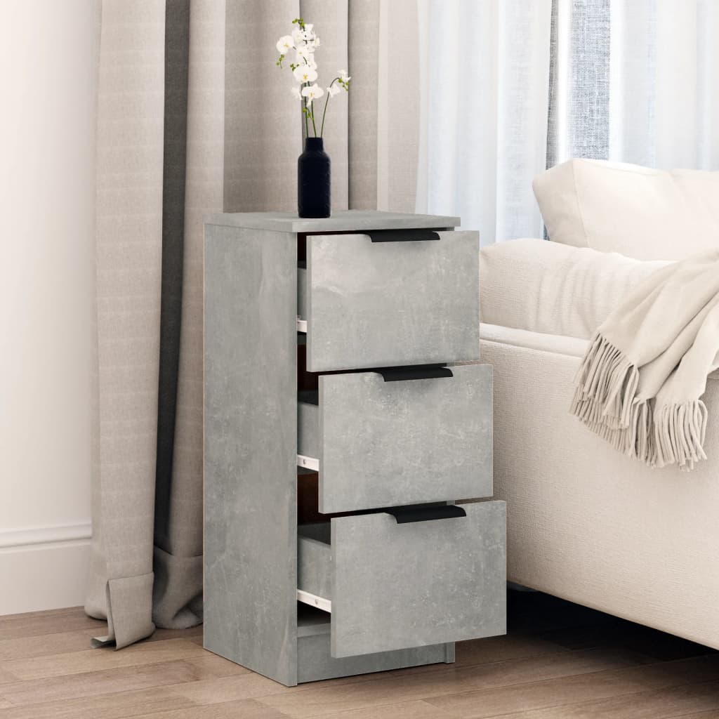 Byrå betonggrå 30x30x70 cm konstruerat trä