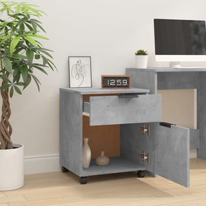 Dokumentskåp med hjul betonggrå 45x38x54 cm konstruerat trä
