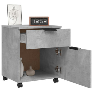 Dokumentskåp med hjul betonggrå 45x38x54 cm konstruerat trä