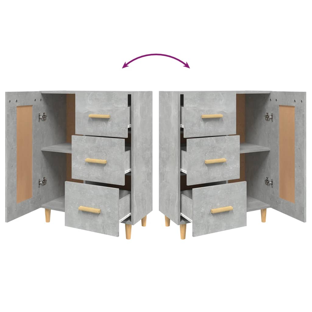 Skänk betonggrå 69,5x34x90 cm konstruerat trä