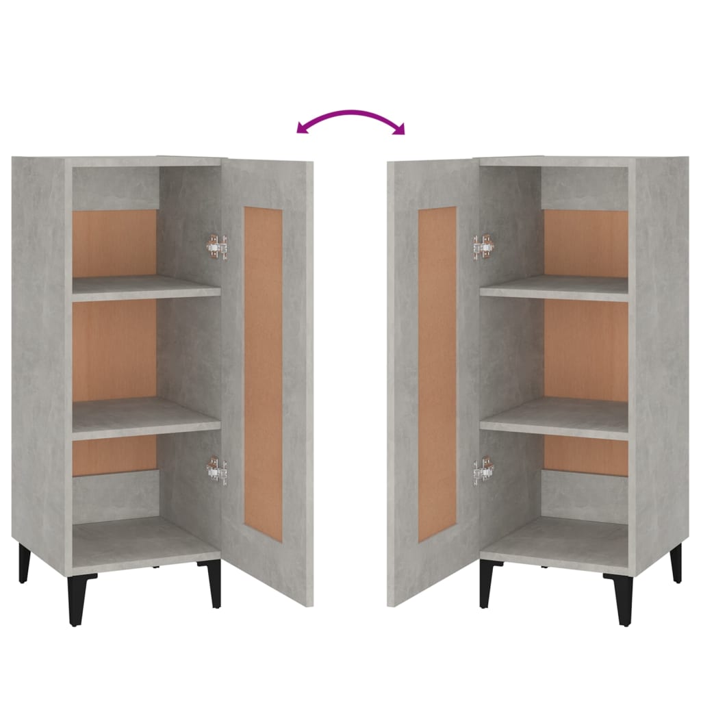 Skåp betonggrå 34,5x34x90 cm konstruerat trä