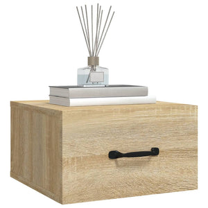 Väggmonterat sängbord sonoma-ek 35x35x20 cm