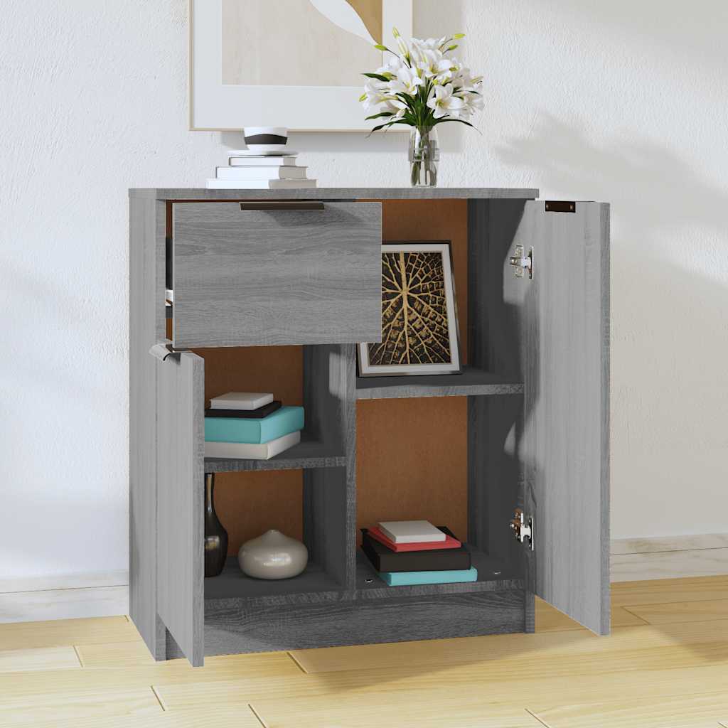 Byrå grå sonoma 60x30x70 cm konstruerat trä