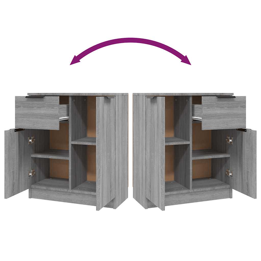 Byrå grå sonoma 60x30x70 cm konstruerat trä