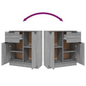 Byrå grå sonoma 60x30x70 cm konstruerat trä