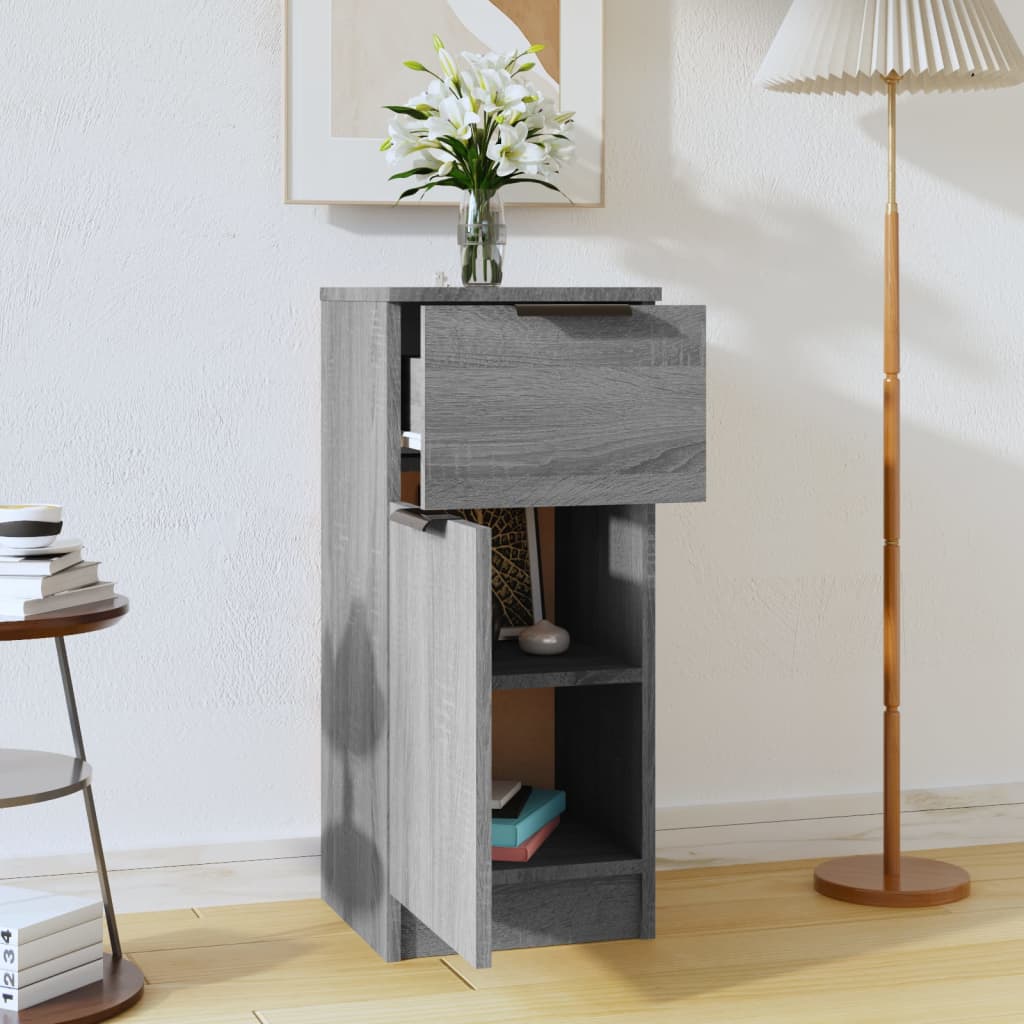 Byrå grå sonoma 30x30x70 cm konstruerat trä
