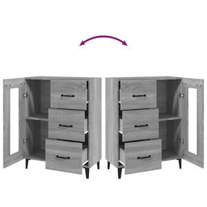 Skänk grå sonoma 69,5x34x90 cm konstruerat trä