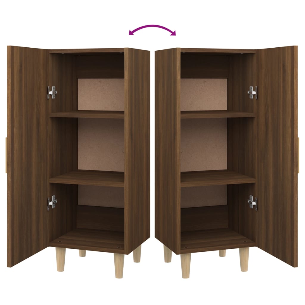 Skänk brun ek 34,5x34x90 cm konstruerat trä