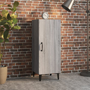 Skänk grå sonoma 34,5x34x90 cm konstruerat trä