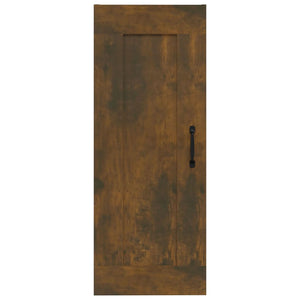 Väggskåp rökfärgad ek 35x34x90 cm konstruerat trä