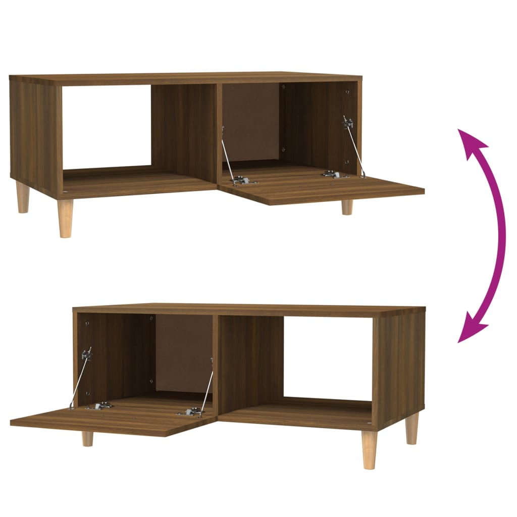 Soffbord brun ek 89,5x50x40 cm konstruerat trä