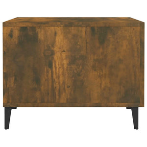 Soffbord med metallben rökfärgad ek 50x50x40 cm