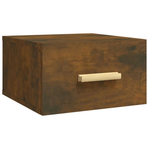 Väggmonterat sängbord 2 st rökfärgad ek 35x35x20 cm