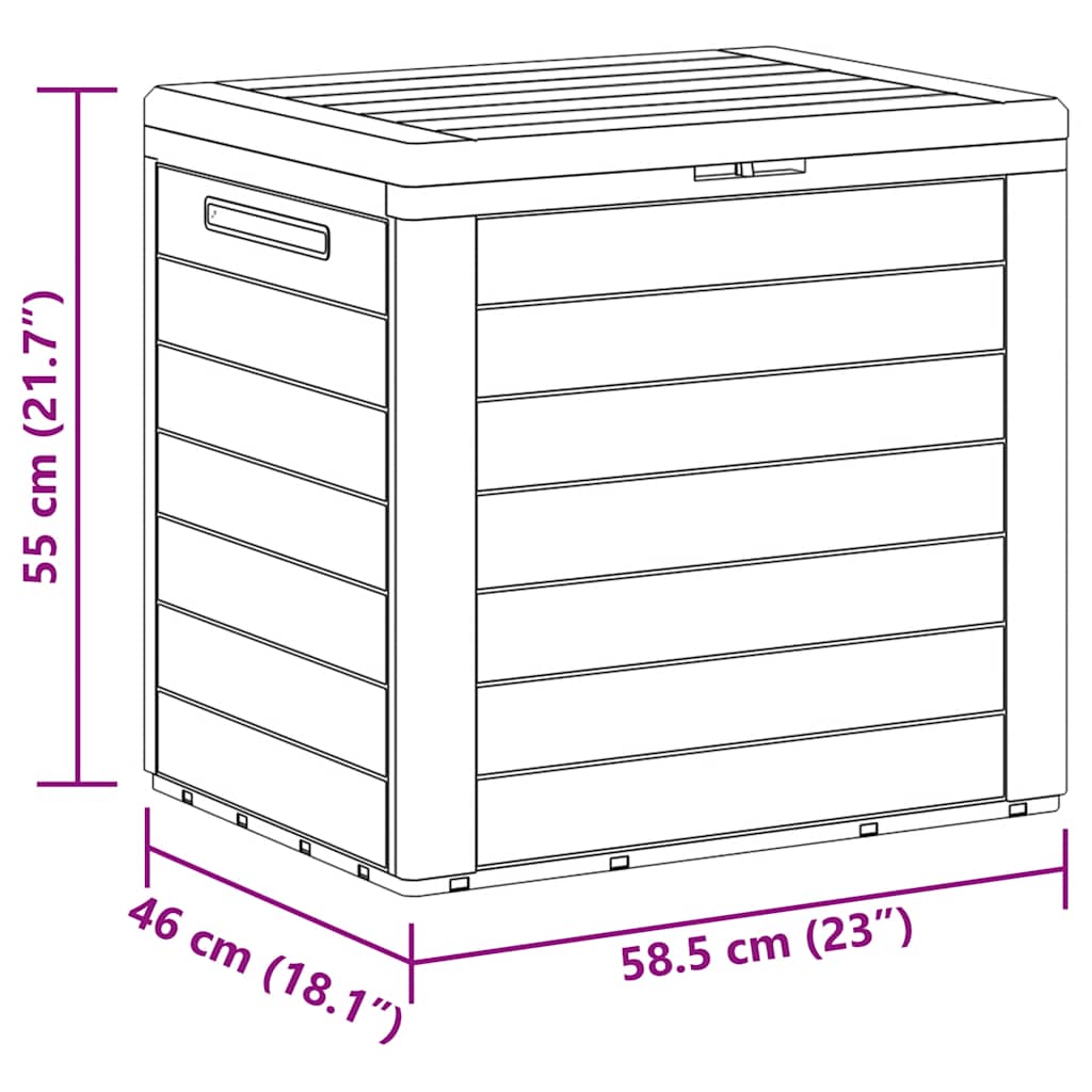 Dynbox brun 58,5x46x55 cm polypropen
