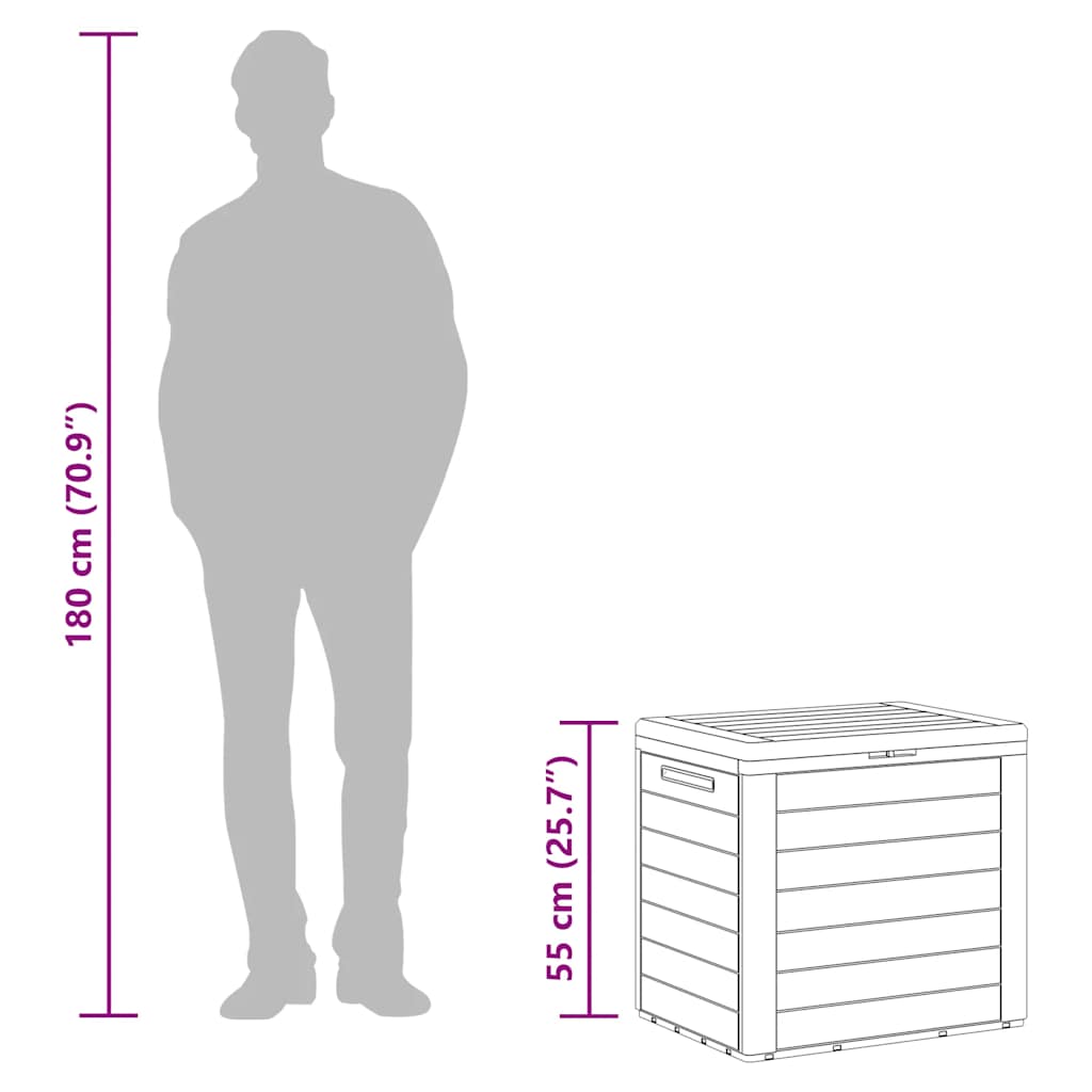 Dynbox brun 58,5x46x55 cm polypropen