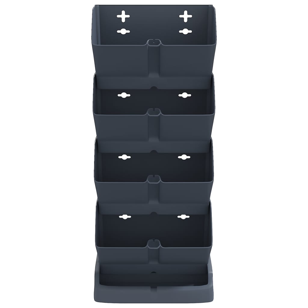 Vertikal trädgård 4 krukor antracit polypropylen