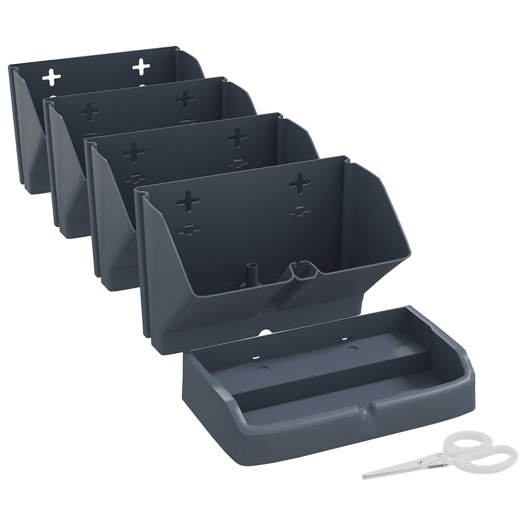 Vertikal trädgård 4 krukor antracit polypropylen