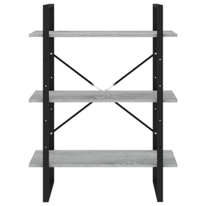 Bokhylla 5 hyllor grå sonoma 80x30x175 cm konstruerat trä