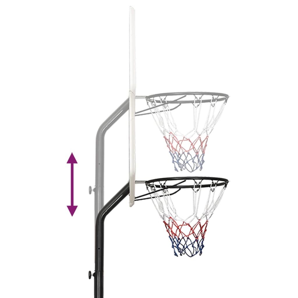 Basketkorg med stativ vit 282-352 cm polyeten
