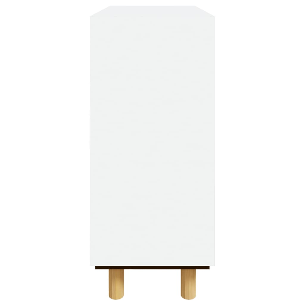 Skänk vit 60x30x70 cm massiv furu och naturlig rotting