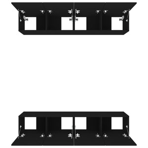 Tv-skåp 4 delar svart 80x30x30 cm konstruerat trä