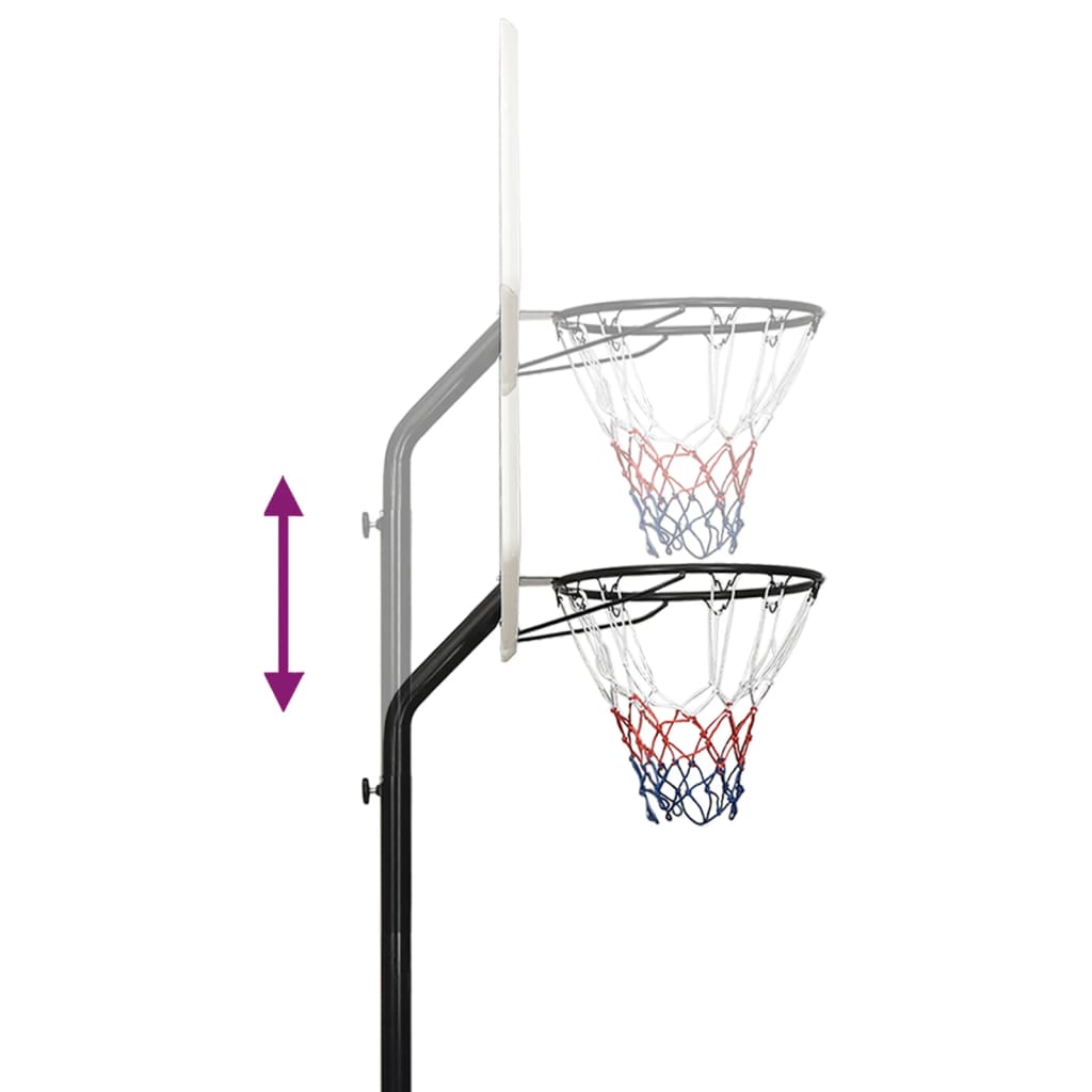 Basketkorg med stativ vit 237-307 cm polyeten