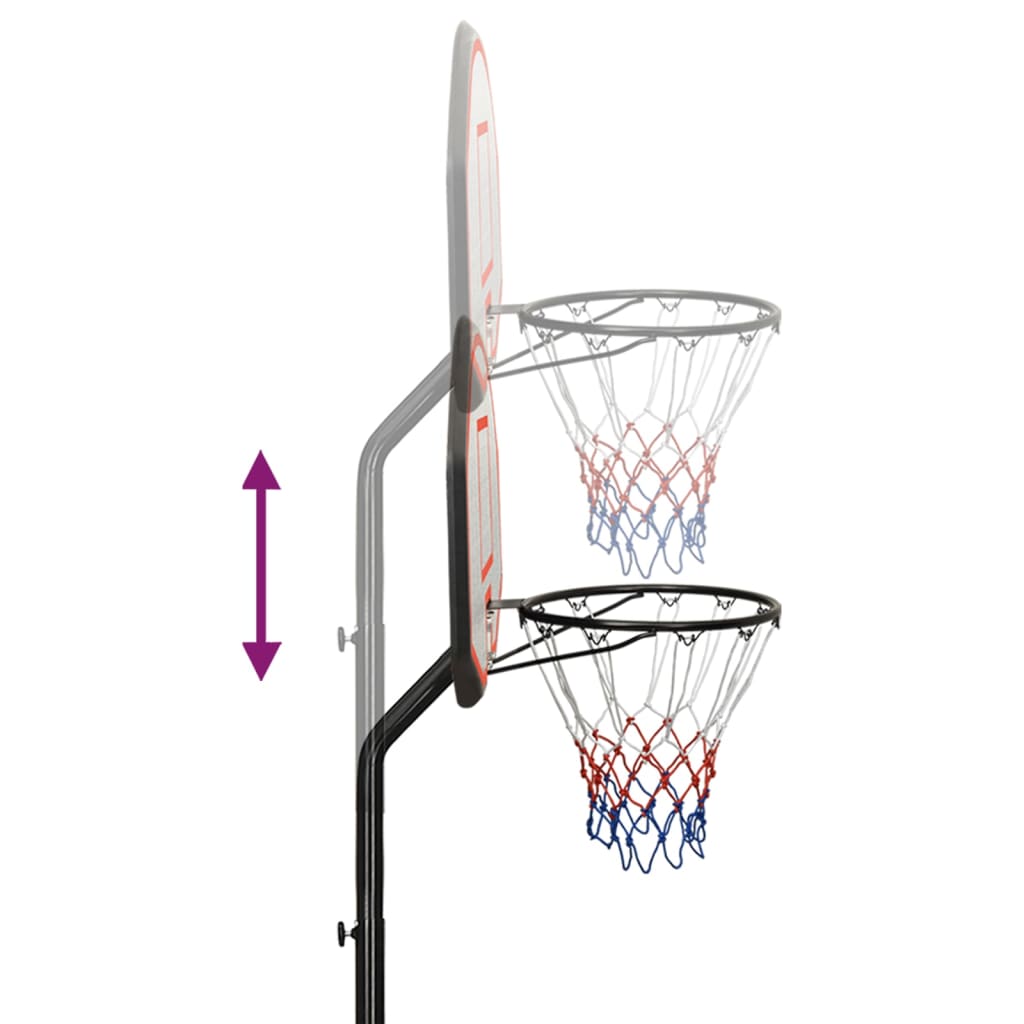 Basketkorg med stativ svart 237-307 cm polyeten