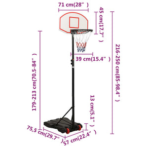 Basketkorg med stativ vit 216-250 cm polyeten