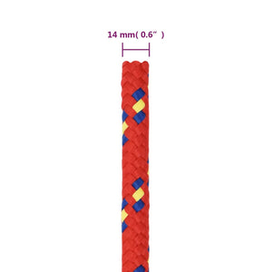 Båtlina röd 14 mm 25 m polypropen