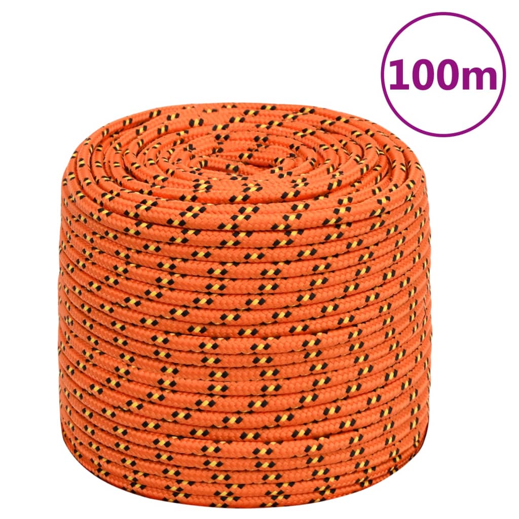 Båtlina orange 6 mm 100 m polypropylen