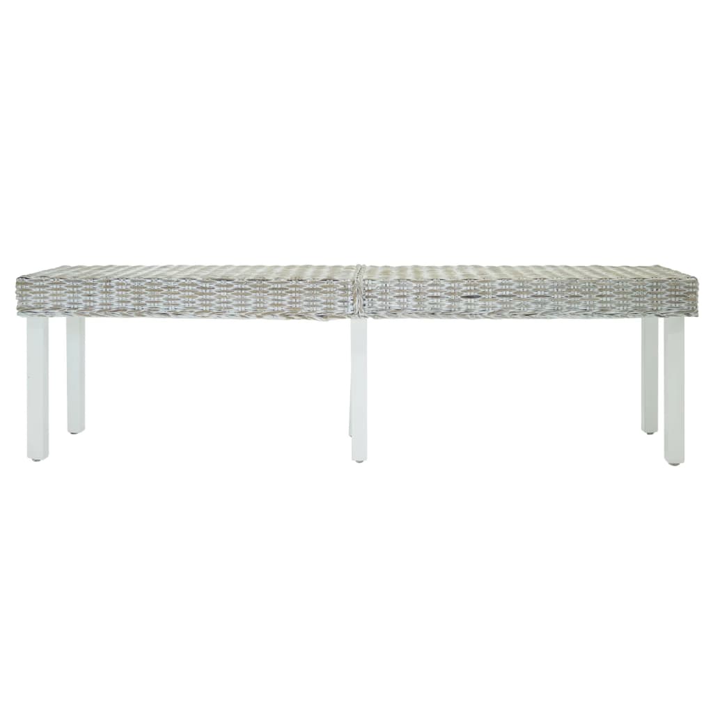 Bänk vit 160x35x45 cm kuburotting och massivt mahognyträ