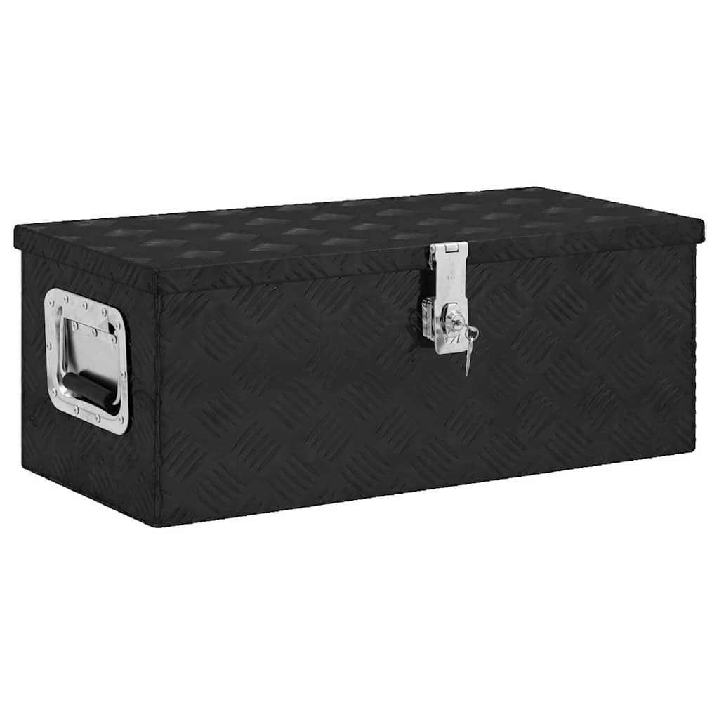 Förvaringslåda svart 70x31x27 cm aluminium