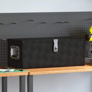 Förvaringslåda svart 70x31x27 cm aluminium
