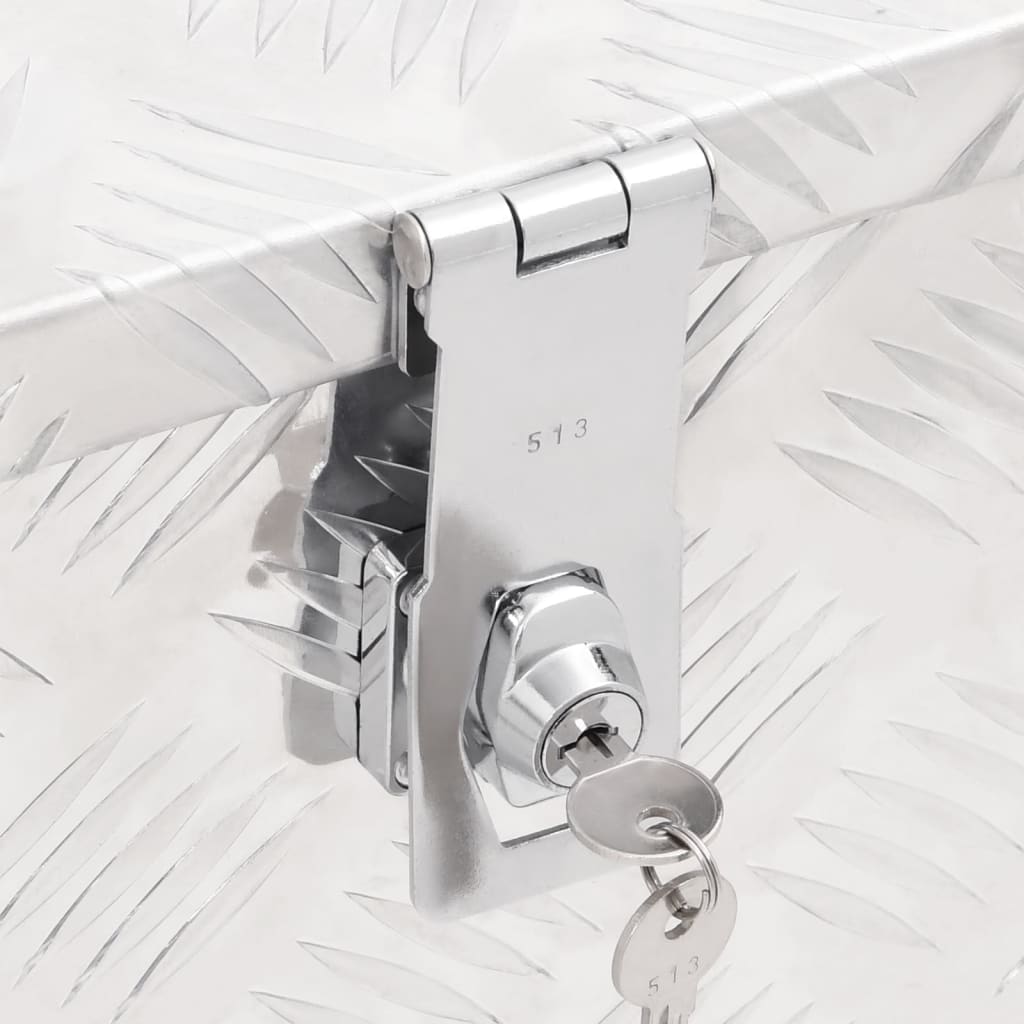 Förvaringslåda silver 80x39x30 cm aluminium