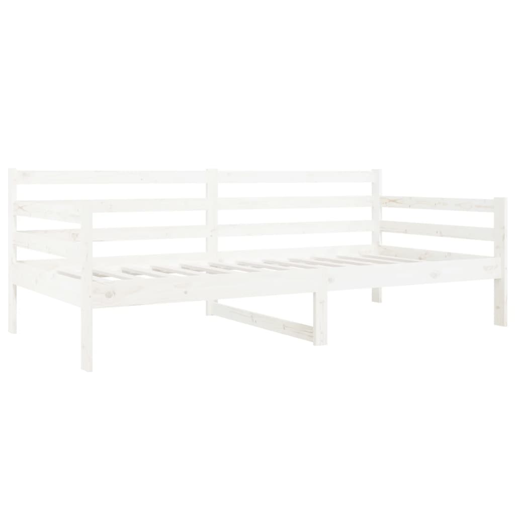 Dagbädd utan madrass vit 90x190 cm massiv furu