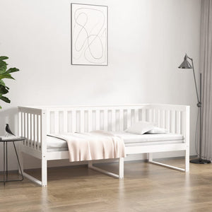 Dagbädd utan madrass vit 90x190 cm massiv furu