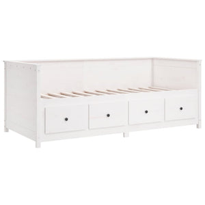 Dagbädd utan madrass vit 90x200 cm massiv furu