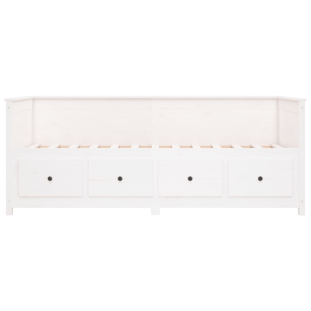 Dagbädd utan madrass vit 90x190 cm massiv furu
